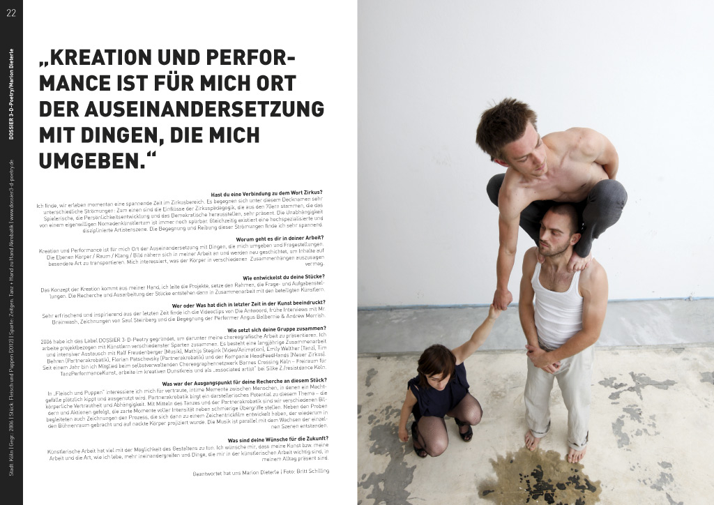 Doppelseite aus Magazin Initiative Neuer Zirkus