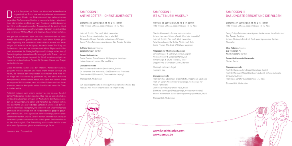 Faltflyer zum Symposion Götter und Menschen