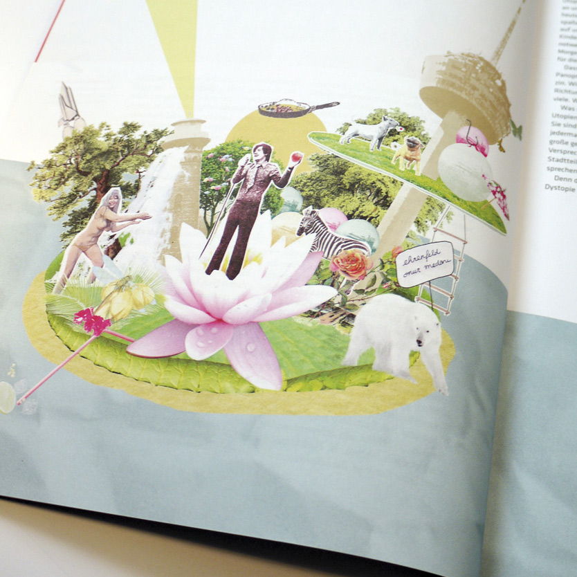 Collage "Schwimmende Insel" im Magazin ehrenfelder